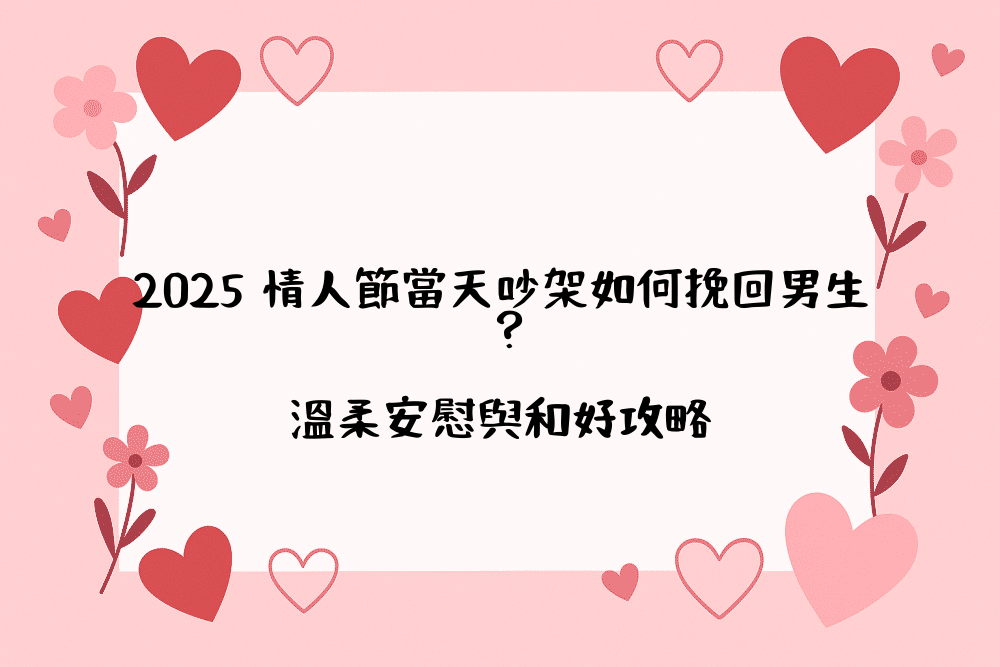 2026 情人節當天吵架如何挽回男生？溫柔安慰與和好攻略