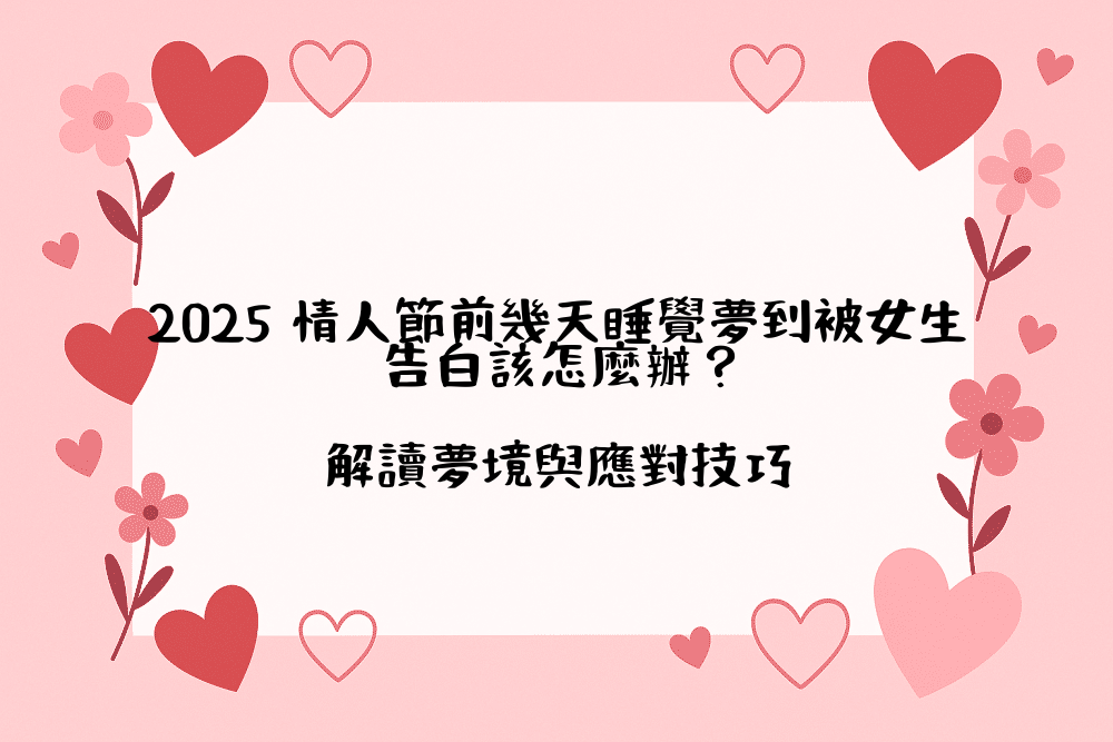 2026 情人節前幾天睡覺夢到被女生告白該怎麼辦？解讀夢境與應對技巧
