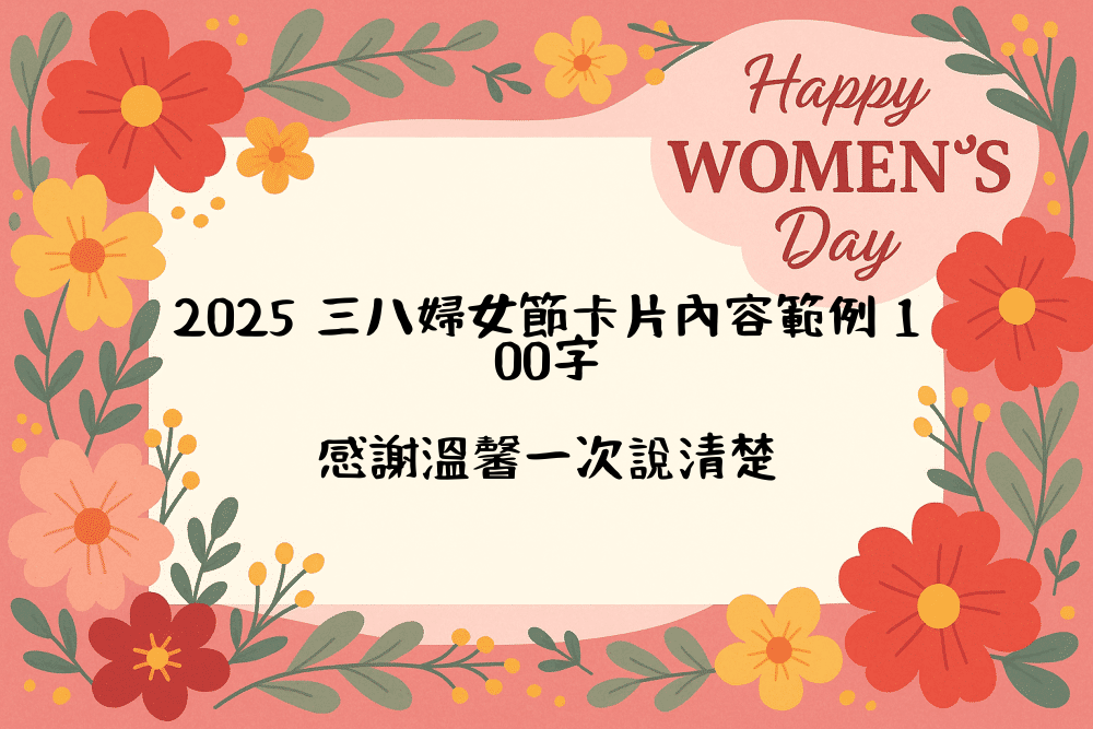 2026 三八婦女節卡片內容範例 100字｜感謝溫馨一次說清楚
