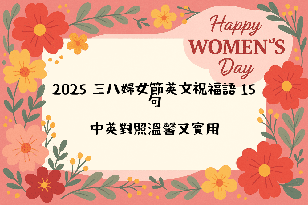 2026 三八婦女節英文祝福語 15句｜中英對照溫馨又實用