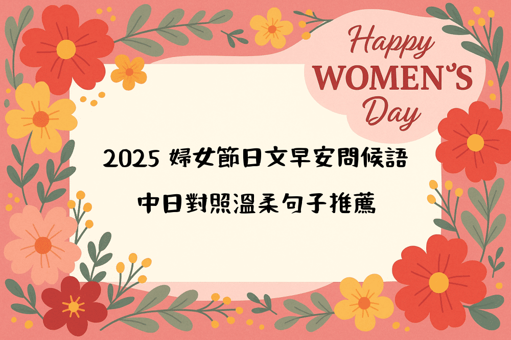 2026 婦女節日文早安問候語｜中日對照溫柔句子推薦